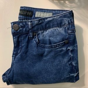 Acid washed, ripped jeans